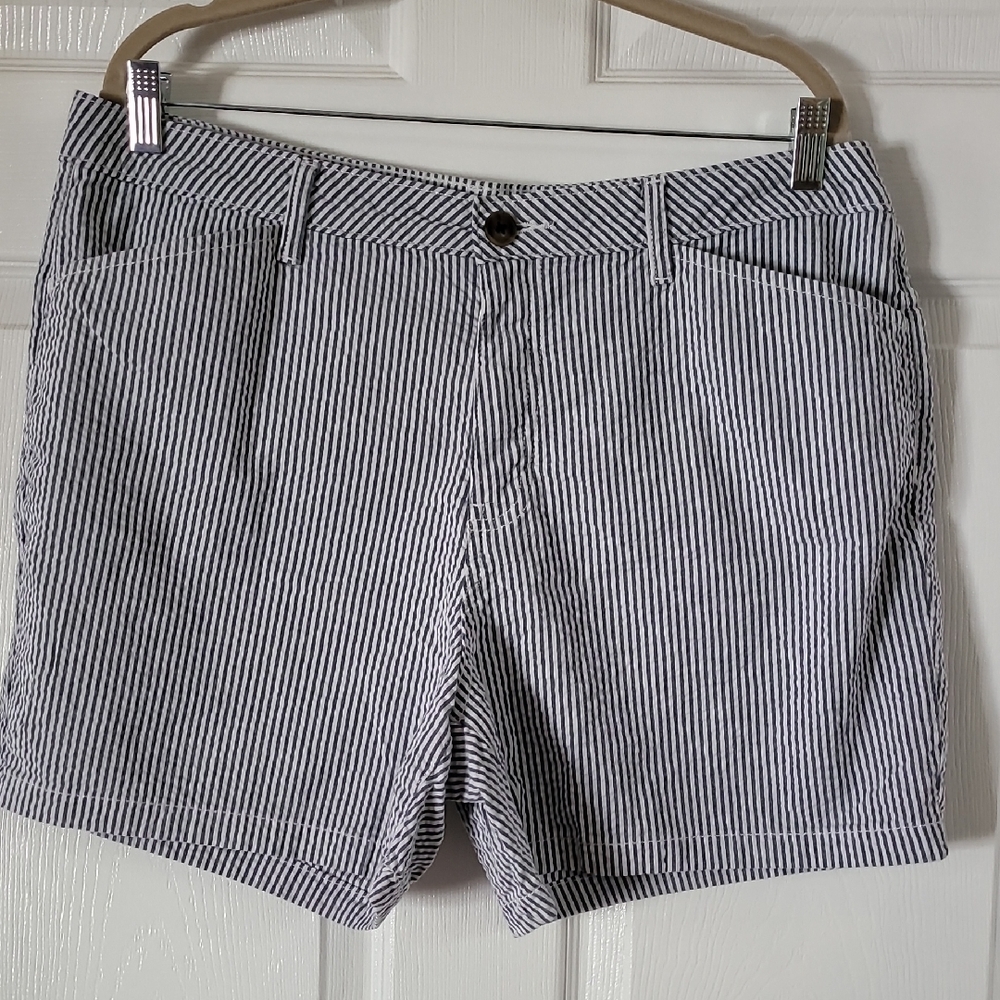 Striped Black and White Women's Shorts